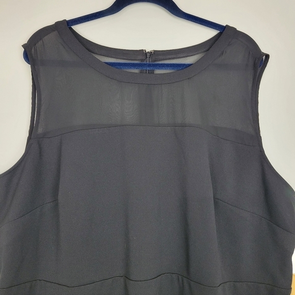 NWT Maree Pour Toi Plus Mesh Panel Sheath Sheer Color Block Dress Black Size 22 - Picture 8 of 14